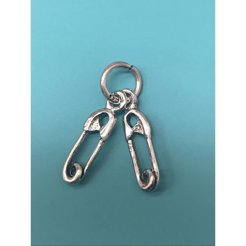 .925 Baby Pins Sterling Silver Jewelry Charm #vintage